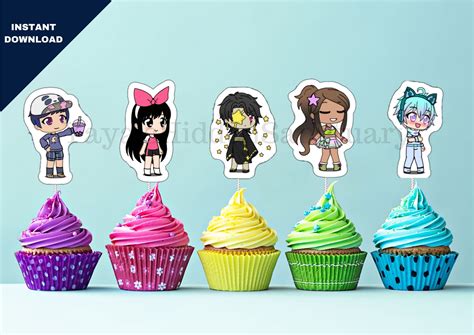 Gacha Life Cupcake Topper Gacha Life Cake Topper Gacha Life Etsy