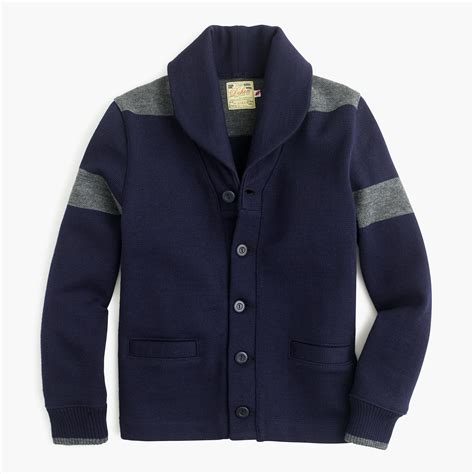 J Crew Dehen Shawl Collar Cardigan Sweater In Navy Wool In Blue For Men