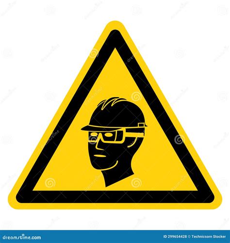 Wear Head And Safety Glasses Symbol Sign Vector Illustration Isolate