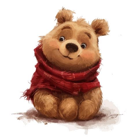 Winnie The Pooh Personagem De Desenho Animado Vetor Premium