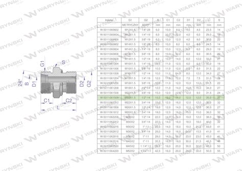 Przyłączka hydrauliczna BB XGE M22x1 5 15L x 1 2 BSP ED Waryński