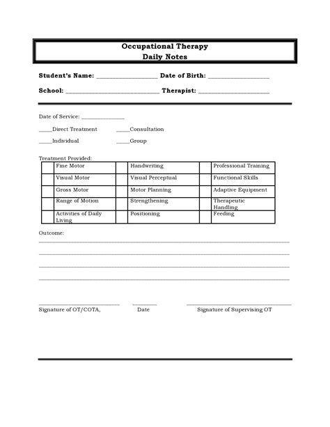 Psychotherapy Session Notes Template