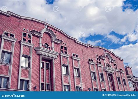 Red Brick Classic Facade of the Office Building Stock Photo - Image of door, horizontal: 124850308