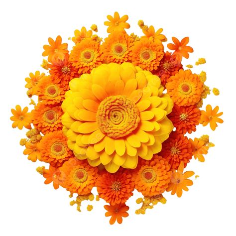 Marigold Flower Rangoli Design For Diwali Festival Indian Festival