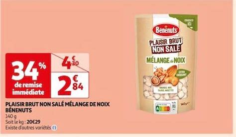 Promo Plaisir Brut Non Salé Mélange De Noix Bénenuts chez Auchan