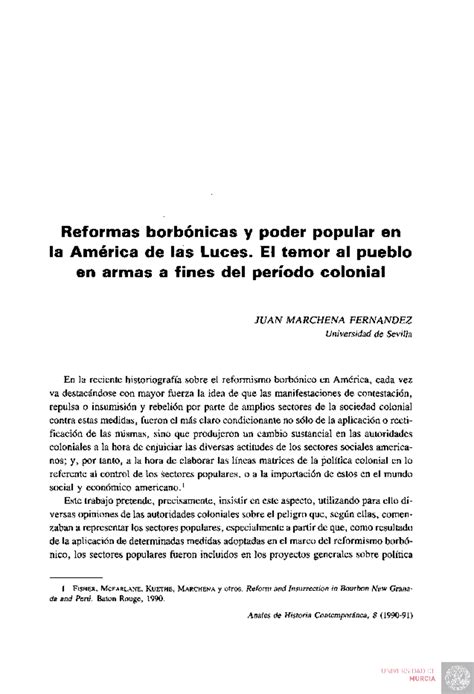 LAS Reformas Borbonicas Y EL Poder Popular Reformas borbónicas y