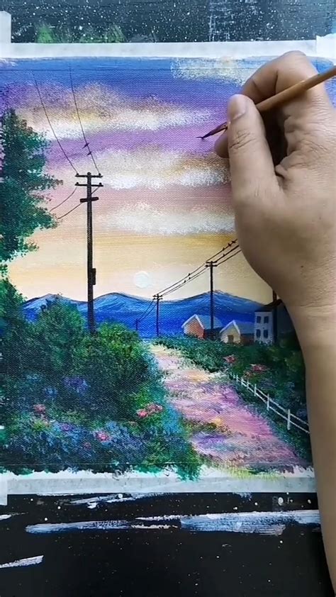 How To Draw Beautiful Scenery With Artbeek Acrylic Canvas Painting