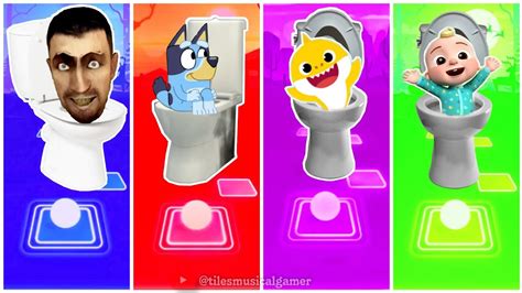 Skibidi Toilet Meme Vs Bluey Bingo Vs Baby Shark Nursery Rhymes Vs