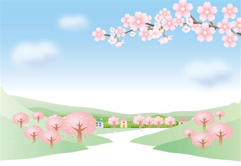 フリーイラスト 青空と満開の桜の木のある風景でアハ体験 Gahag 著作権フリー写真・イラスト素材集