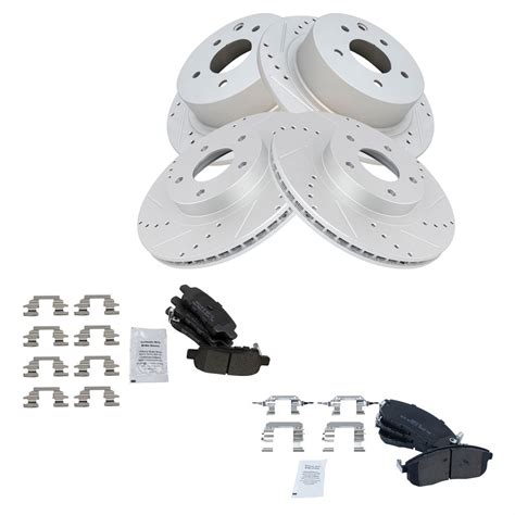 Performance Drilled Slotted Rotor And Semi Metallic Brake Pad Front