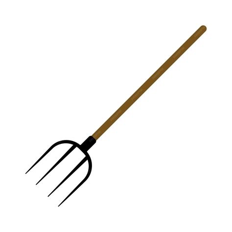 Premium Vector Pitchfork For Agricultural Work With Hay And Grass