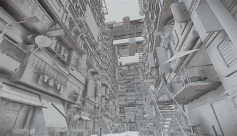 3d Model Cyberpunk City Kitbash Vr Ar Low Poly Cgtrader