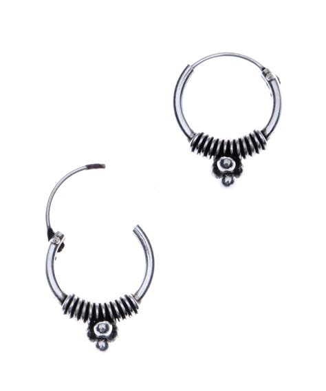 Oorbellen Dames Oorring Creolen Zilveren Bali Hoops Druppels Mm