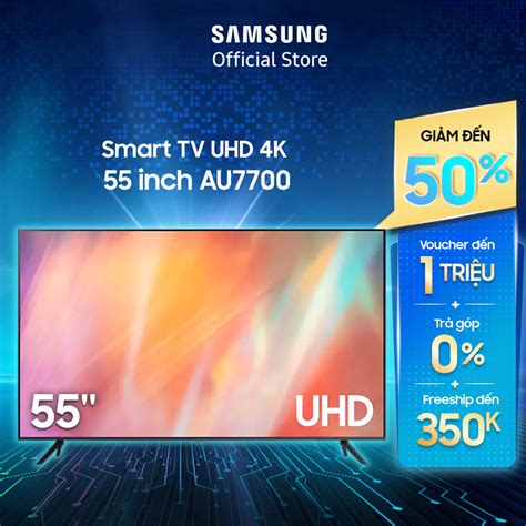 Mã ELRE2TR giảm 8 đơn 500K Smart Tivi Samsung Crystal UHD 4K 50 inch