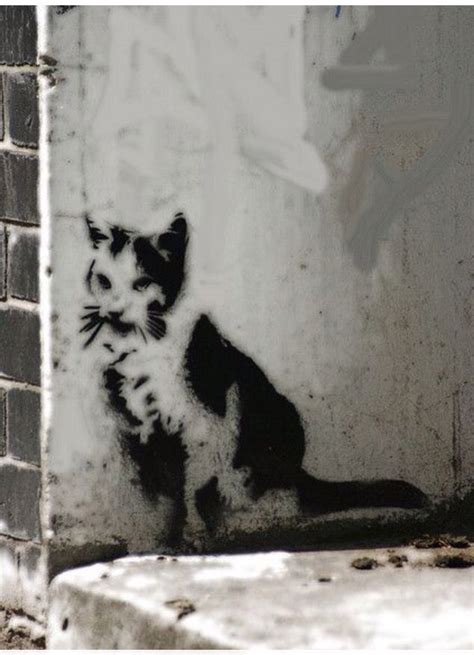 Cat Bansky Street Art Banksy Art Street Art Graffiti