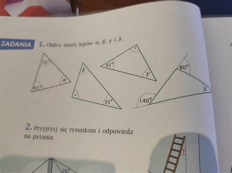 Matematyka Klasa Podrecznik Str Zad Oblicz Miary Katow Z Gory