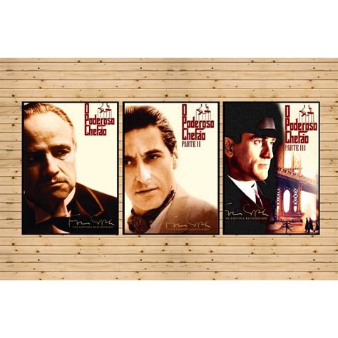 3 Quadros Decorativos Trilogia O Poderoso Chefão The Godfather Poster