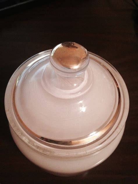 Vintage Pink Glass Apothecary Jar With Gold Trim By Simplyagain