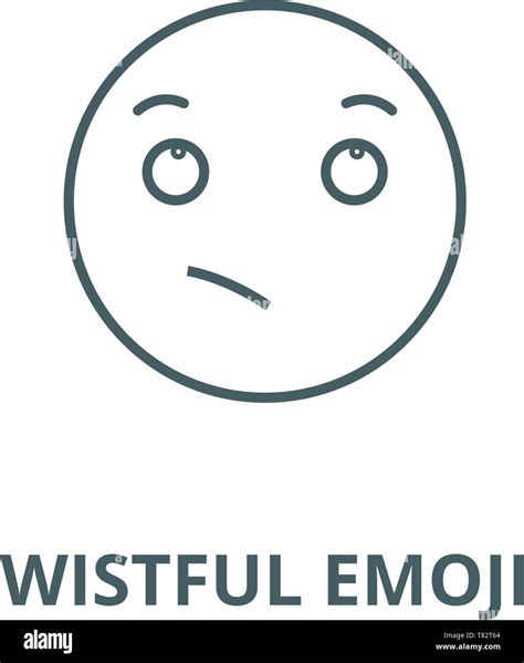 Wistful Emoji Vector Line Icon Linear Concept Outline Sign Symbol