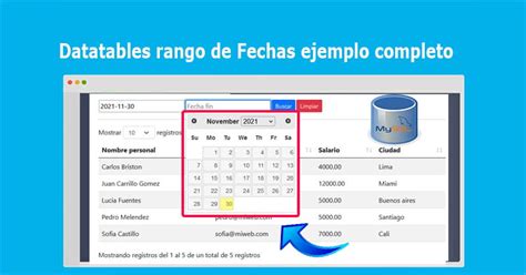 Datatables Rango De Fechas Ejemplo Completo Baulphp