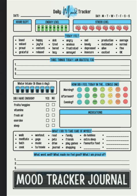 Buy Mood Tracker Journal Daily Mental Diary With Prompts For