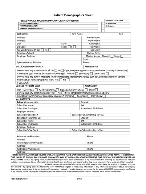 Patient Demographics Form Complete With Ease Airslate Signnow