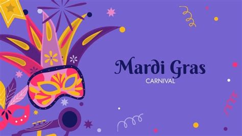 Edit for free this Colorful Creative Mardi Gras Festival Zoom ...