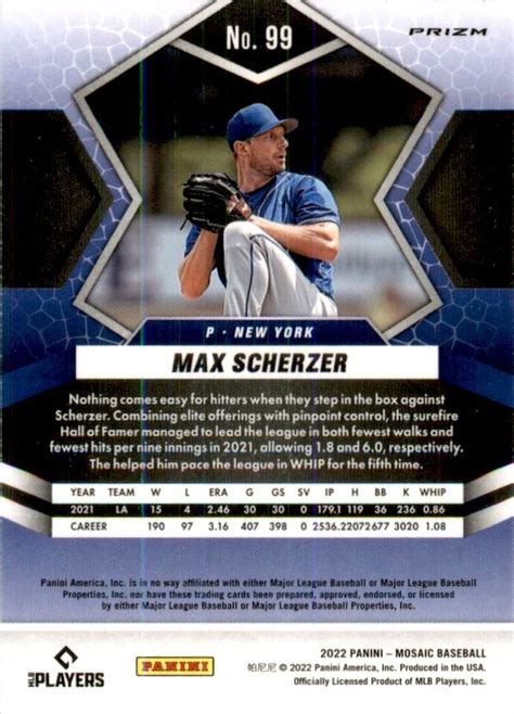 Panini Mosaic Blue Camo Prizm Max Scherzer New York Mets Ebay