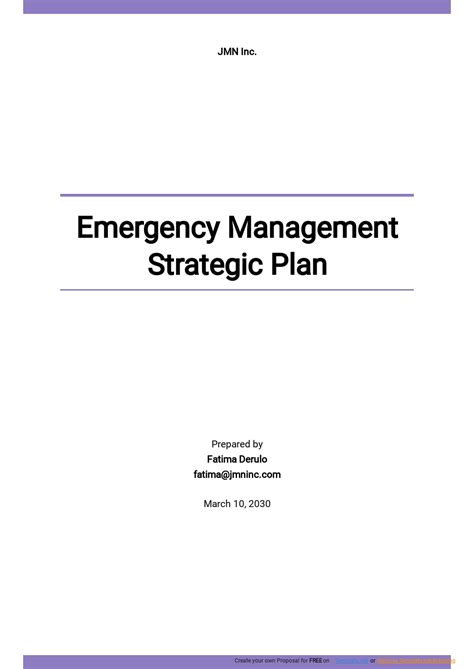 Comprehensive Emergency Management Plan Template Prntbl