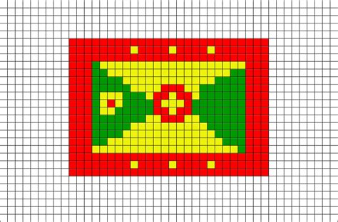 Flag Of Grenada Pixel Art In Pixel Art Pattern Flag Cross