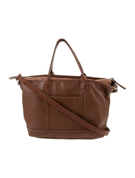 Longchamp Solid Leather Shoulder Bag - Brown Shoulder Bags, Handbags ...