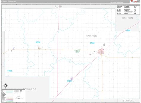 Pawnee County Ks Wall Map Premium Style By Marketmaps