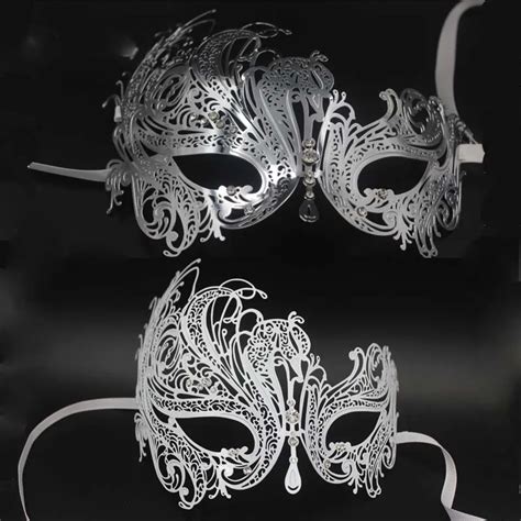 2016 Masquerade Silver Mask Pure Metals Halloween Party High Quality