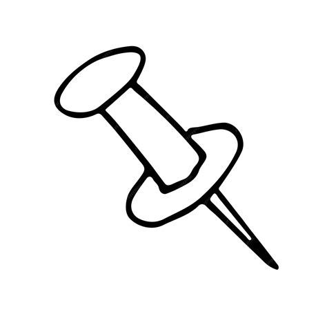Premium Vector | Vector drawing pin clipart Hand drawn office supplies ...