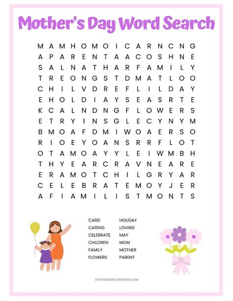 Mothers Day Word Search Printable