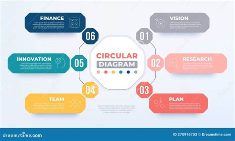 6 Step Circular Diagram Template Business Circular Infographic With