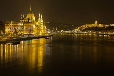 Monumentos Edificio Del Parlamento Húngaro Budapest Puente De Las Cadenas Fondo De Pantalla