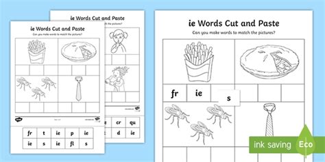 Ie Sound Cut And Stick Worksheet Teacher Made