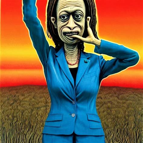 Portrait Of Salad Fingers Kamala Harris Wearing Stable Diffusion