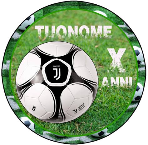 Cialda In Ostia Per Torta Tonda PALLONE DA CALCIO JUVE STEMMA LOGO