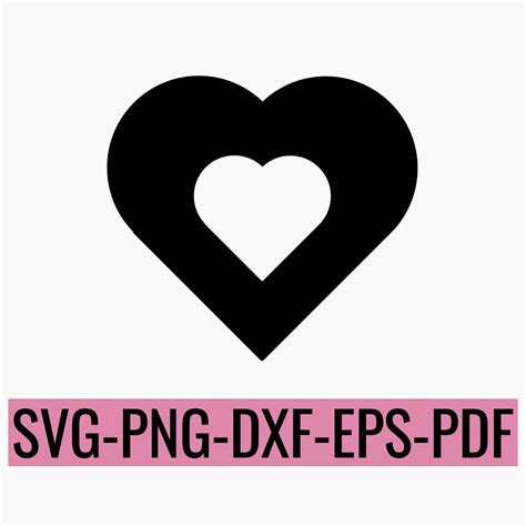 Black Heart Svg Heart Outline Svg Heart Shape Svg Love Svg