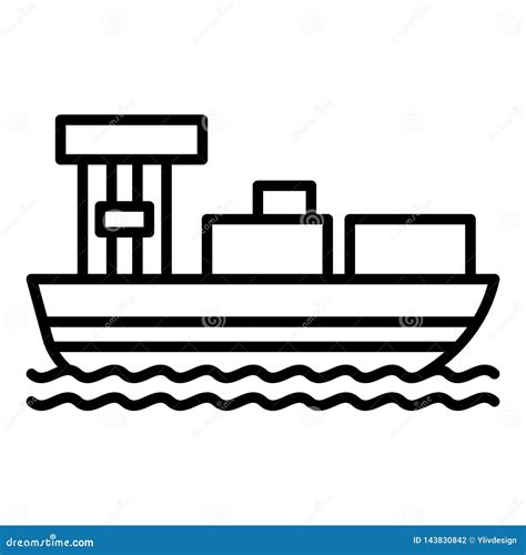 Cargo Ship Icon Outline Style Stock Vector Illustration Of Ship