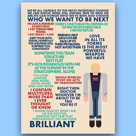 Doctor Who Thirteenth Doctor Quotes Poster A3 Digital Download 13th ...