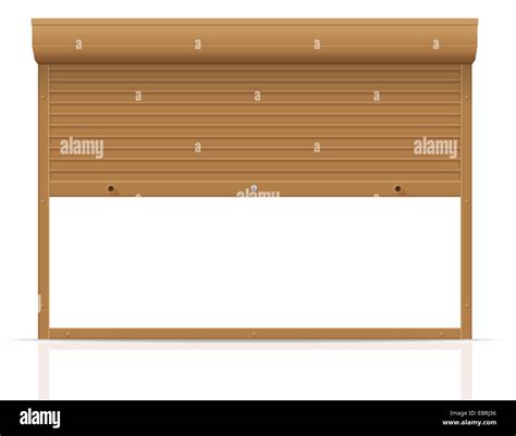 Brown Rolling Shutters Illustration Isolated On White Background Stock