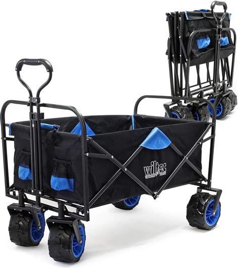 Wiltec Chariot De Transport Pliable Larges Roues Poignées Tout Terrain