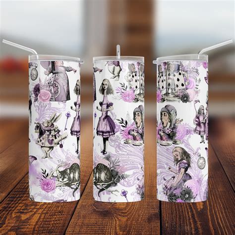 Alice In Wonderland Tumbler Cheshire Cat Skinny Tumbler Mad Hatter