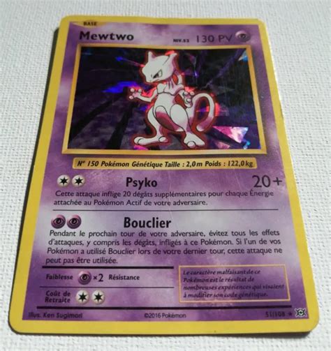 CARTE POKÉMON RARE Mewtwo 51 108 holo 130 pv XY12 XY Evolution Français