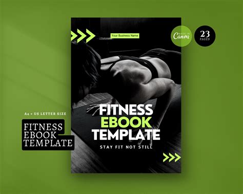 Neon Green Fitness Workbook Canva Template Wellness Nutrition