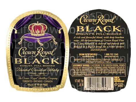 Crown Royal Black Bottle Label Transparent Background Png Etsy