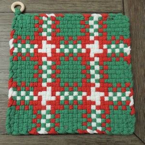 X Potholder Hot Pad Trivet Kitchen Ware Cotton Potholder Handcrafted Potholder Woven